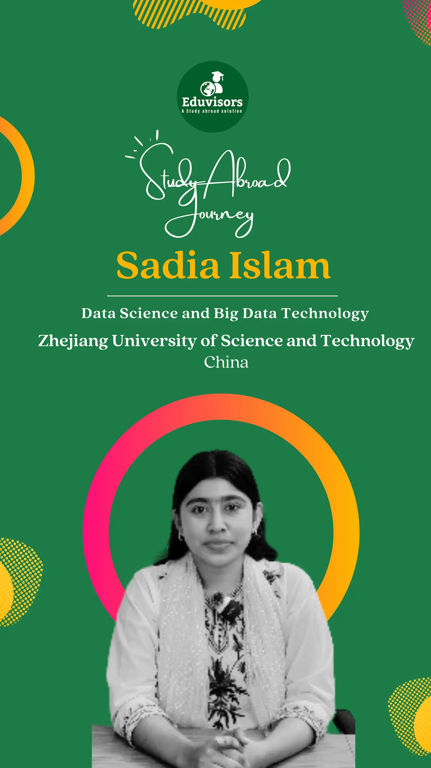 Celebrating Sadia’s success at Zhejiang University of Science and Technology, China